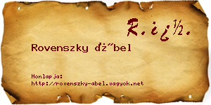 Rovenszky Ábel névjegykártya