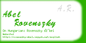 abel rovenszky business card